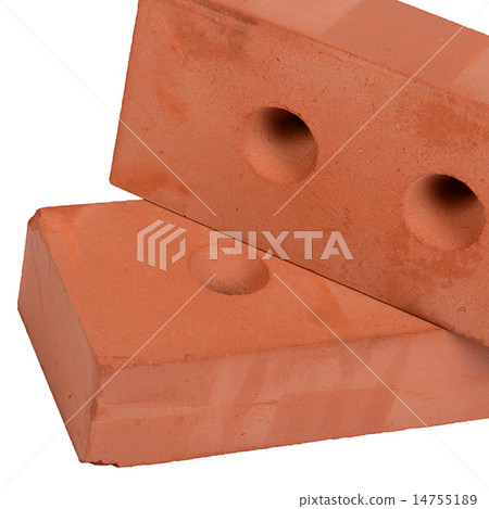 Red building brick isolated on white Red building brick isolated on white 14755189