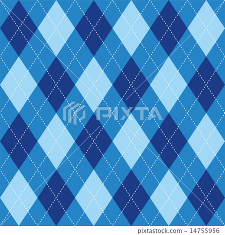 Argyle pattern blue rhombus seamless texture 14755956