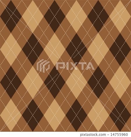 Argyle pattern brown rhombus seamless texture 14755960