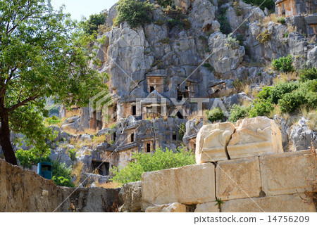 The rock-cut tombs in Myra, Antalya, Turkey 14756209