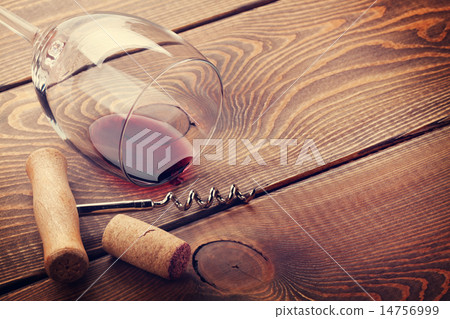 Wine glass, cork and corkscrew Wine glass, cork and corkscrew 14756999