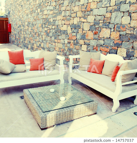 patio with white outdoor furniture(Greece) patio with white outdoor furniture(Greece) 14757037