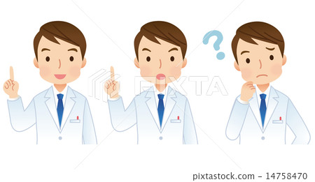 Male doctor medical expression set 14758470