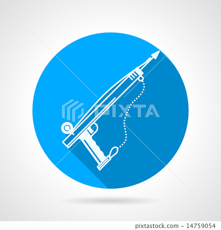 Flat round vector icon for harpoon 14759054