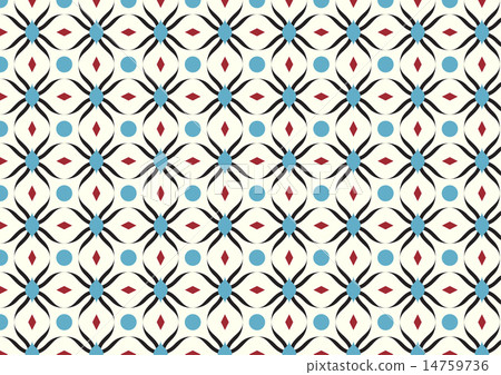 Black Modern Flower and Rhomboid Circle Pattern 14759736