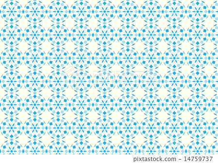 Blue Abstract Flower Ball and Rhomboid Pattern Blue Abstract Flower Ball and Rhomboid Pattern 14759737