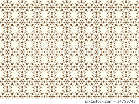 Brown Abstract Flower Ball and Rhomboid Pattern 14759748