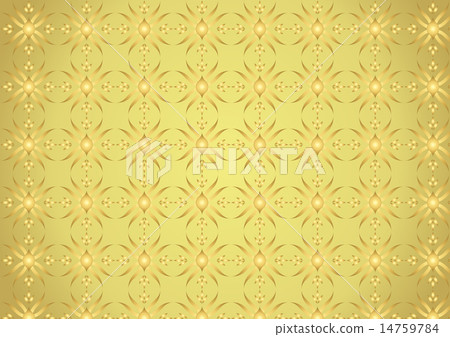 Gold Modern Flower and Rhomboid and Circle Pattern 14759784