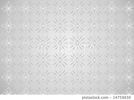 Silver Modern Flower and Rhomboid Circle Pattern 14759830