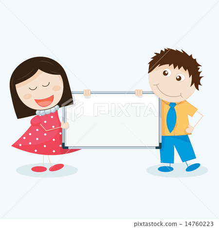 Kids with a blank signboard Kids with a blank signboard 14760223