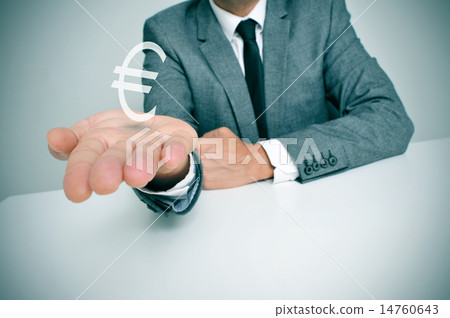 businessman and euro sign businessman and euro sign 14760643