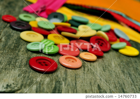 buttons, fabric and zippers 14760733