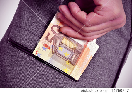 euro bills in the pocket 14760737