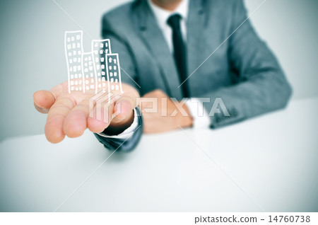 businessman and buildings businessman and buildings 14760738