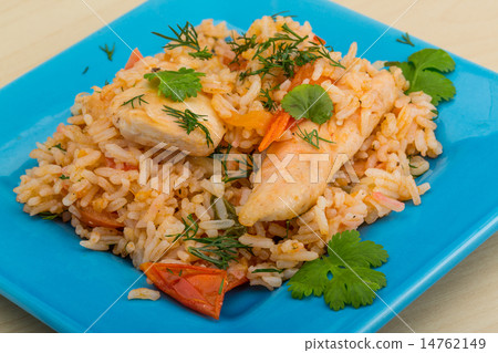 Fried rice with chicken Fried rice with chicken 14762149