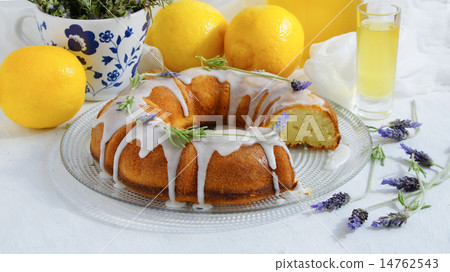 Lemon Cake with homemade limoncello and lavander 14762543