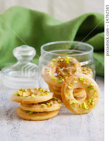 lemon cookies with pistachios and icing 14762565