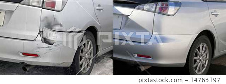 Before and after repair of a car Before and after repair of a car 14763197