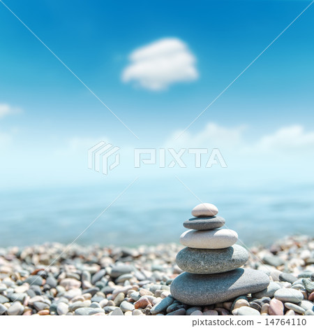 heap of stones like zen near sea. soft focus heap of stones like zen near sea. soft focus 14764110