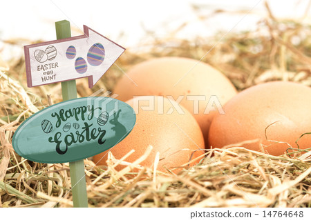 Composite image of easter egg hunt sign 14764648