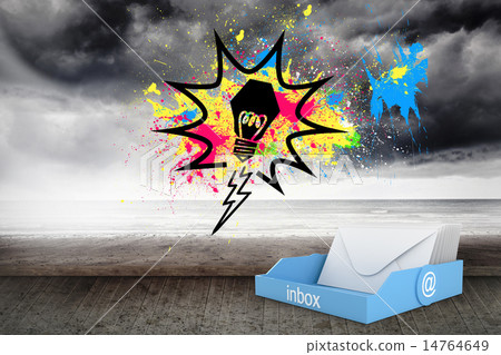 Composite image of blue inbox 14764649