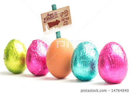 Composite image of easter egg hunt sign 14764840