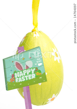 Composite image of easter egg hunt sign Composite image of easter egg hunt sign 14764897