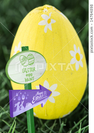 Composite image of easter egg hunt sign Composite image of easter egg hunt sign 14764898