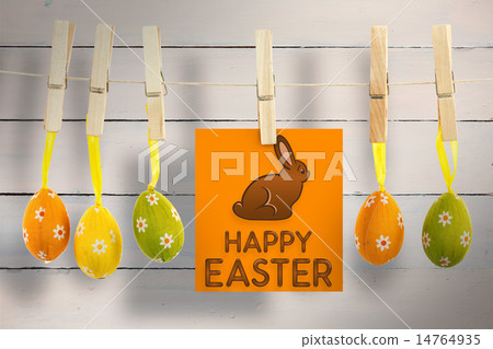 Composite image of happy easter greeting 14764935