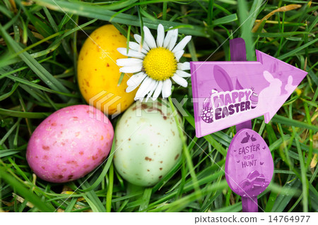 Composite image of easter egg hunt sign 14764977