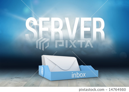 Composite image of blue inbox 14764980