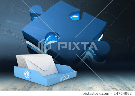Composite image of blue inbox 14764992