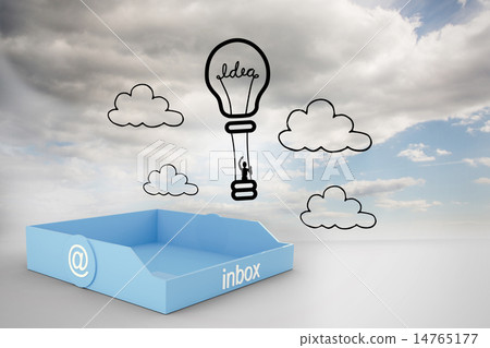 Composite image of blue inbox Composite image of blue inbox 14765177