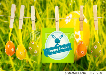 Composite image of happy easter greeting 14765183