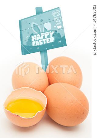 Composite image of easter egg hunt sign 14765302
