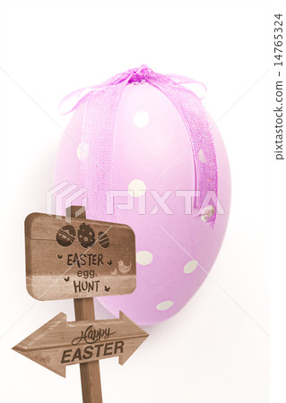 Composite image of easter egg hunt sign Composite image of easter egg hunt sign 14765324
