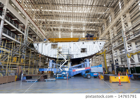 Ship construction in a shipyard Ship construction in a shipyard 14765791