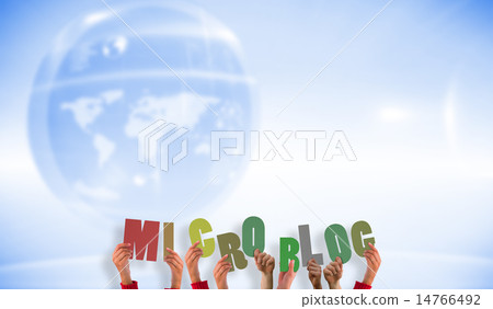 Composite image of hands showing microblog Composite image of hands showing microblog 14766492