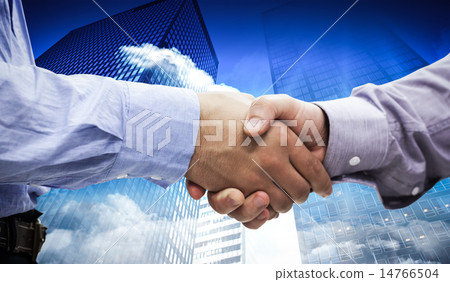 Composite image of two men shaking hands 14766504