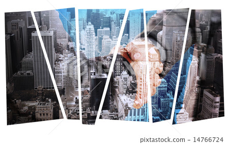Composite image of business people shaking hands close up 14766724