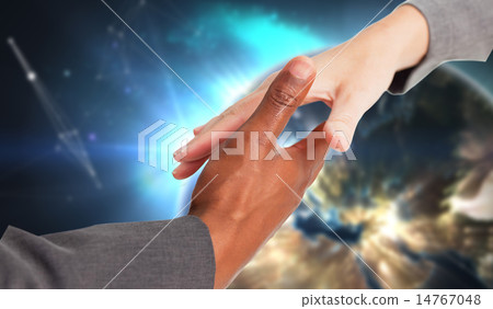Composite image of businesspeople going to shake hands 14767048