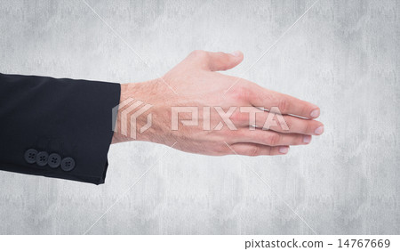 Composite image of close up of businessman offering handshake 14767669
