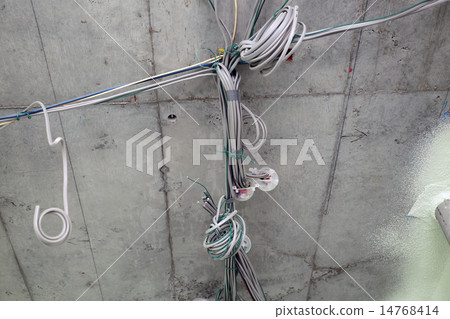 豪宅共同住房建築工地電氣接線天花板平板圖像 豪宅共同住房建築工地電氣接線天花板平板圖像 14768414