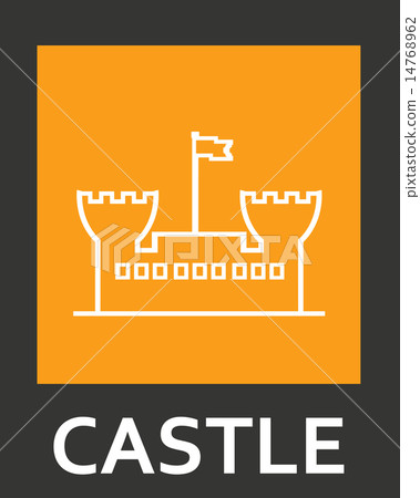 Contour simple icons of the old fortress 14768962