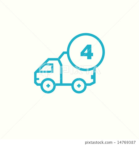 Icon for vehicle delivery services and goods 14769387
