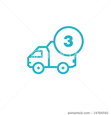Icon for vehicle delivery services and goods 14769392