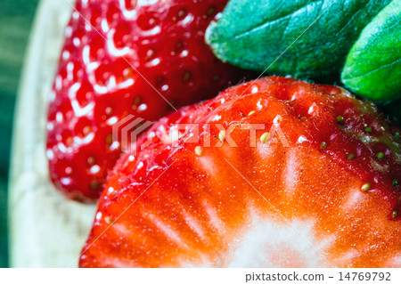 fresh strawberries cut in half fresh strawberries cut in half 14769792