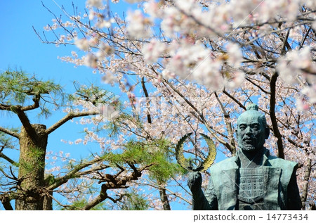 Hamamatsu Castle Park Tokugawa Ieyasu statue's spring Hamamatsu Castle Park Tokugawa Ieyasu statue's spring 14773434