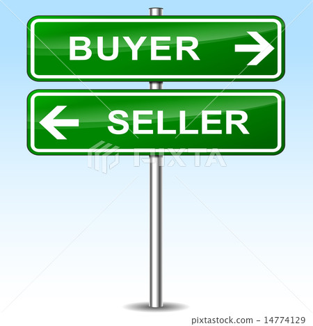 buyer and seller green sign 14774129