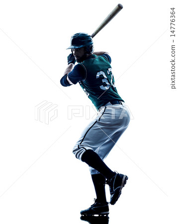 man baseball player silhouette isolated 14776364